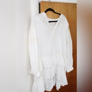 Free People Cream Lace Tunic